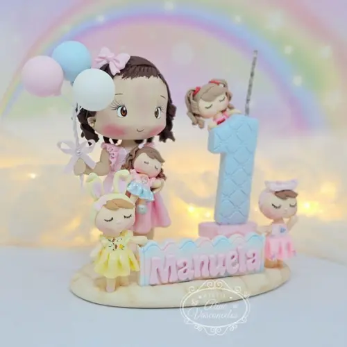 Topo de Bolo Metoo Doll em Biscuit