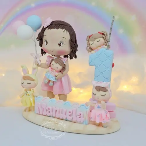 Topo de Bolo Metoo Doll em Biscuit
