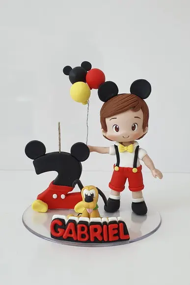 Topo de Bolo Mickey em Biscuit