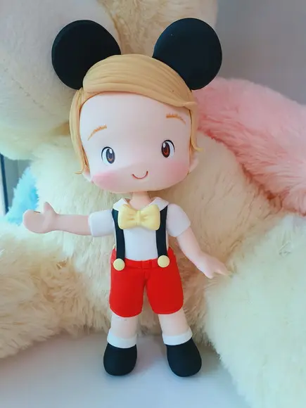 Topo de Bolo Mickey em Biscuit