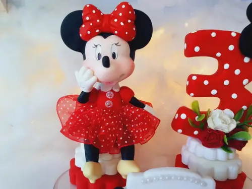Topo de Bolo Minnie Mouse em Biscuit