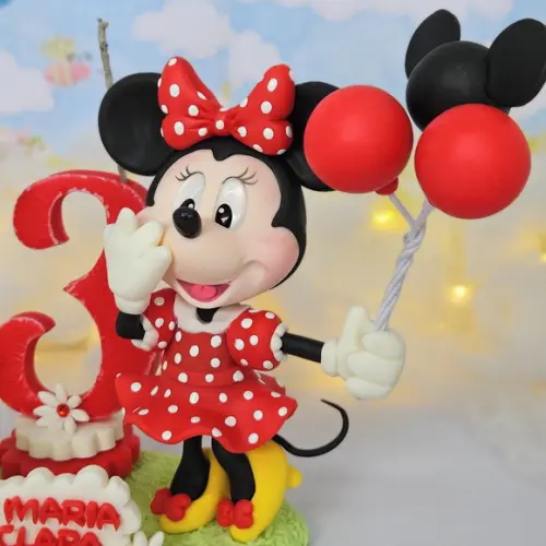 Topo de Bolo Minnie e Mickey em Biscuit