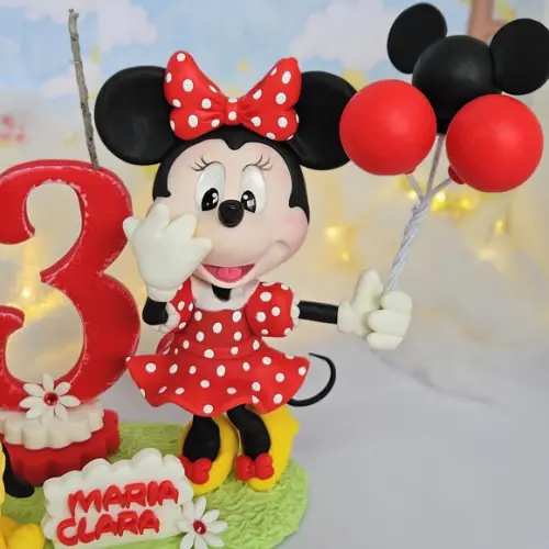 Topo de Bolo Minnie e Mickey em Biscuit