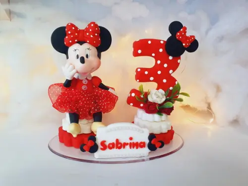 Topo de Bolo Minnie Mouse em Biscuit
