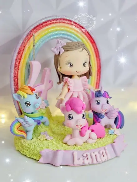 Topo de Bolo My Little Pony Personalizado em Biscuit