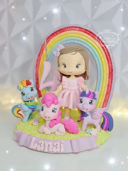 Topo de Bolo My Little Pony Personalizado em Biscuit