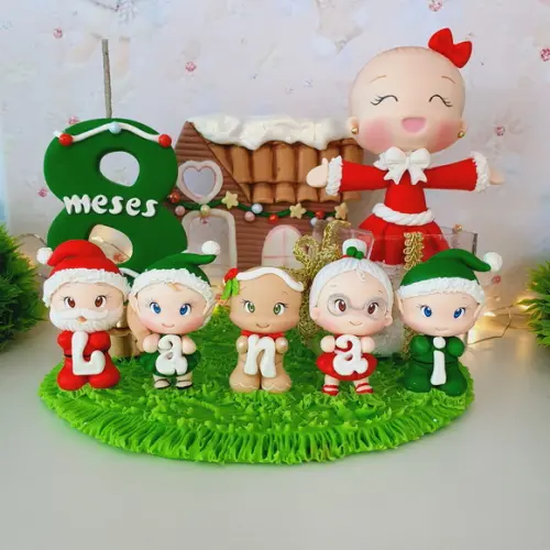 Topo de Bolo Natal Personalizado em Biscuit