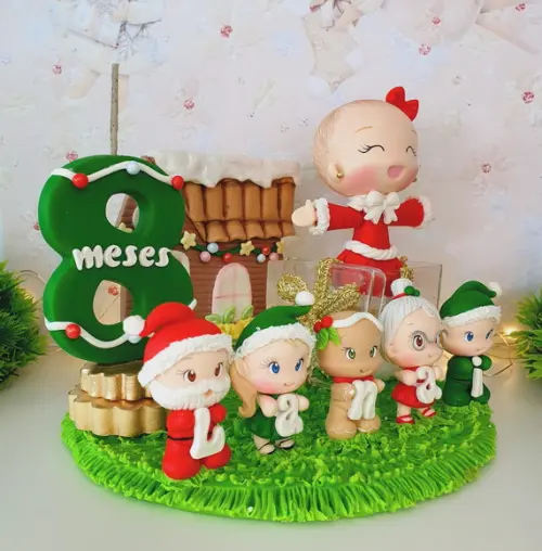 Topo de Bolo Natal Personalizado em Biscuit