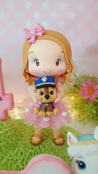 Topo de Bolo Patrulha Canina Cute/fofinho em Biscuit