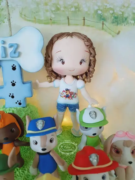 Topo de Bolo Patrulha Canina Personalizado em Biscuit
