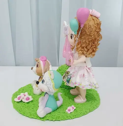 Topo de Bolo Patrulha Canina Personalizado em Biscuit