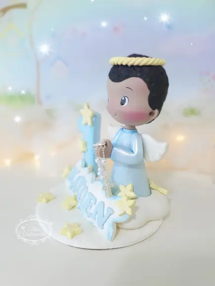 Topo de Bolo Personalizado Batizado em Biscuit