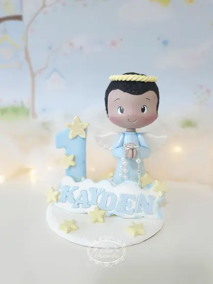 Topo de Bolo Personalizado Batizado em Biscuit