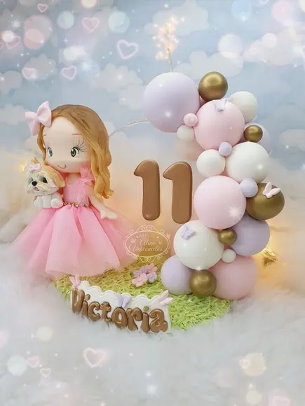 Topo de Bolo Personalizado com Pet/cachorro em Biscuit