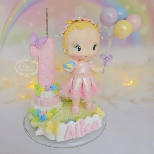 Topo de Bolo Personalizado Jardim Encantado em Biscuit