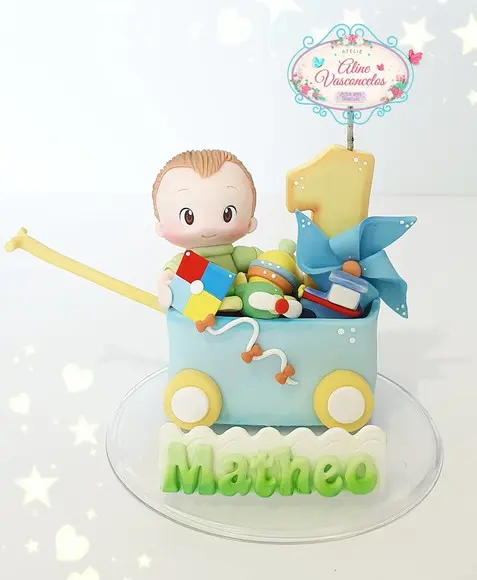 Topo de Bolo Personalizado Tema Brinquedos em Biscuit