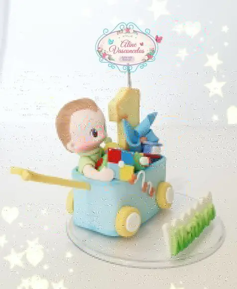 Topo de Bolo Personalizado Tema Brinquedos em Biscuit