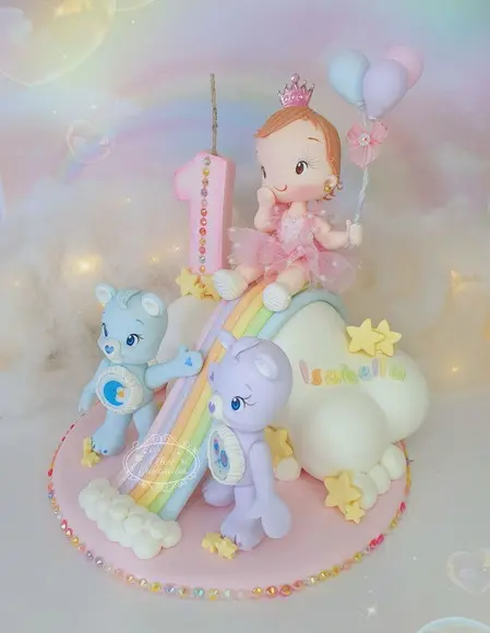 Topo de Bolo Personalizado Ursinhos Carinhosos Biscuit
