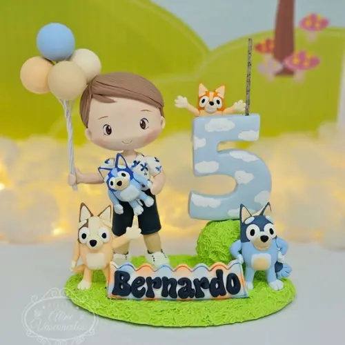 Topo de Bolo Pet/cachorro/blu em Biscuit