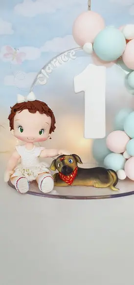 Topo de Bolo Pet/cachorro Personalizado em Biscuit