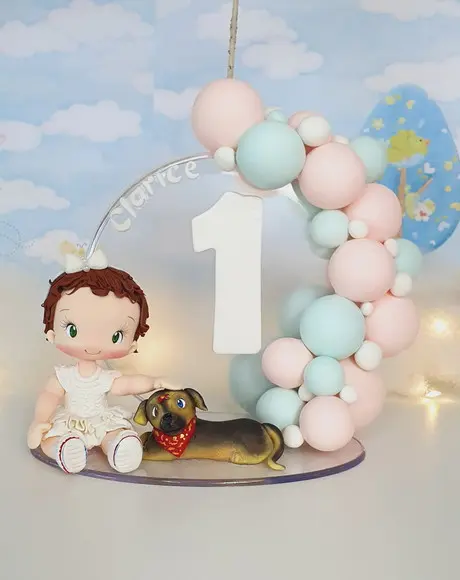 Topo de Bolo Pet/cachorro Personalizado em Biscuit