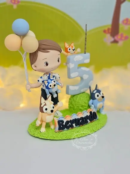 Topo de Bolo Pet/cachorro/blu em Biscuit