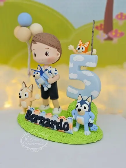 Topo de Bolo Pet/cachorro/blu em Biscuit