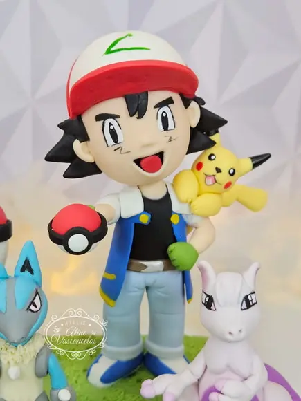 Topo de Bolo Pokemon em Biscuit