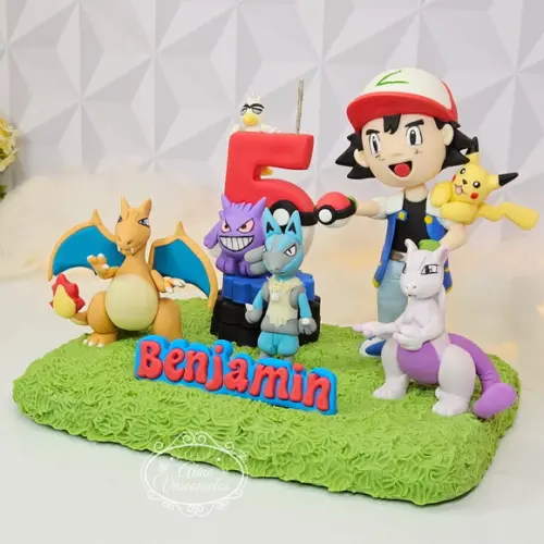 Topo de Bolo Pokemon em Biscuit