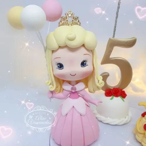 Topo de Bolo Princesas Disney em Biscuit