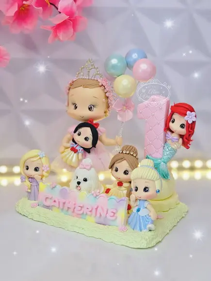 Topo de Bolo Princesas Disney Personalizado em Biscuit