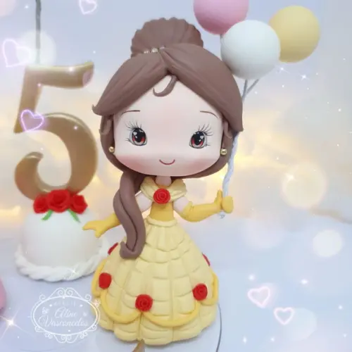 Topo de Bolo Princesas Disney em Biscuit