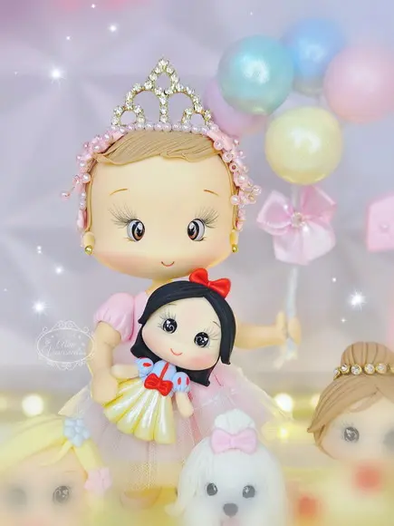 Topo de Bolo Princesas Disney Personalizado em Biscuit