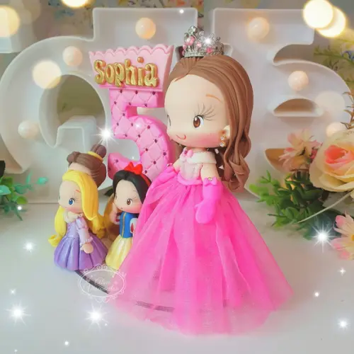 Topo de Bolo Princesas Disney Personalizado em Biscuit