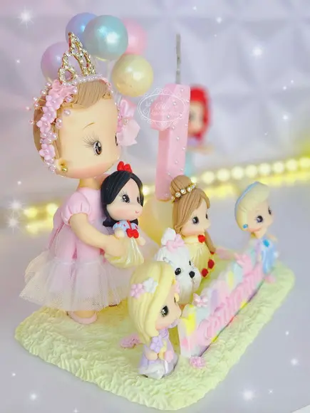 Topo de Bolo Princesas Disney Personalizado em Biscuit