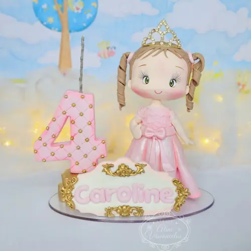 Topo de Bolo Realeza Personalizado em Biscuit