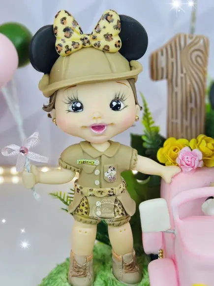 Topo de Bolo Safari da Minnie em Biscuit