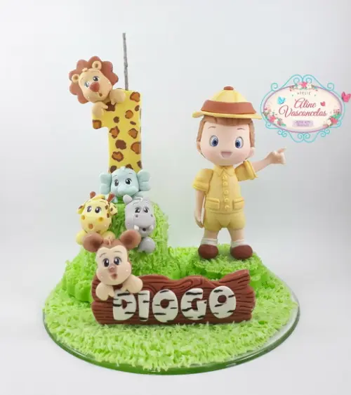 Topo de Bolo Safari Personalizado em Biscuit