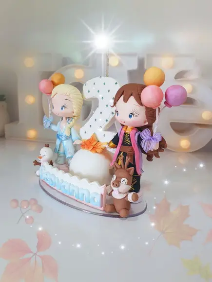 Topo de Bolo Tema Frozen Personalizada Biscuit