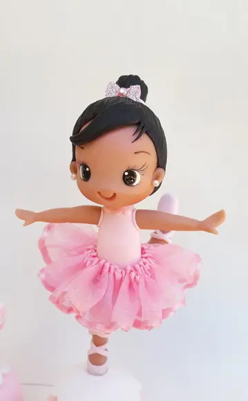 Topo de Bolo/vela Bailarina Personalizada em Biscuit