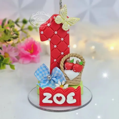 Vela Aniversário Branca de Neve em Biscuit