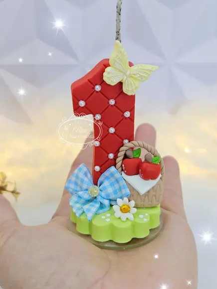 Vela Aniversário Branca de Neve em Biscuit
