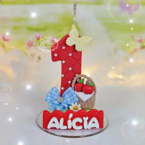Vela Aniversário Branca de Neve em Biscuit