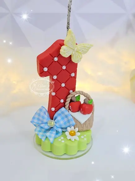 Vela Aniversário Branca de Neve em Biscuit