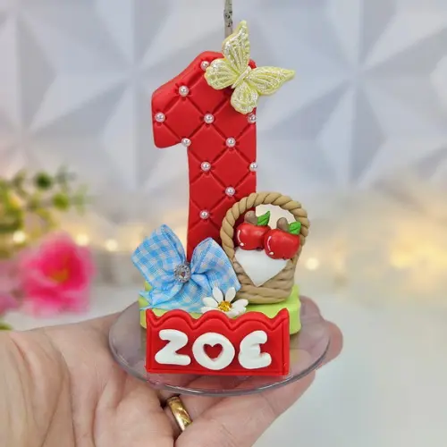 Vela Aniversário Branca de Neve em Biscuit
