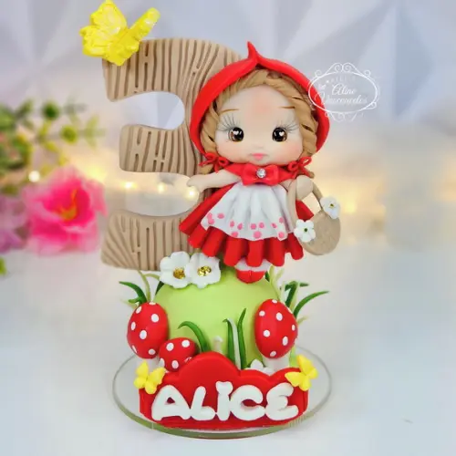Vela Chapeuzinho Vermelho Personalizada Biscuit