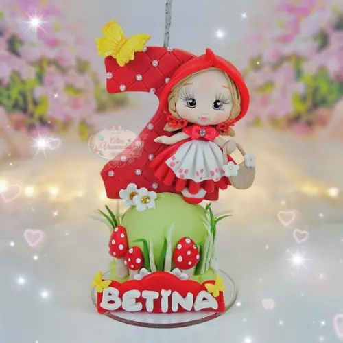 Vela Chapeuzinho Vermelho Personalizada Biscuit