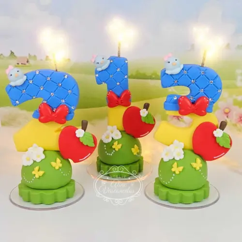 Vela de Aniversário Branca de Neve Biscuit