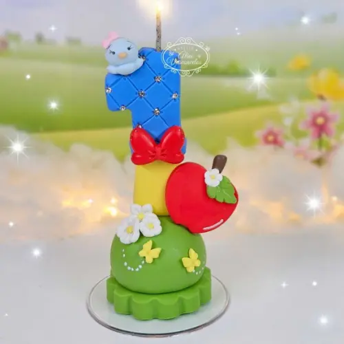 Vela de Aniversário Branca de Neve Biscuit