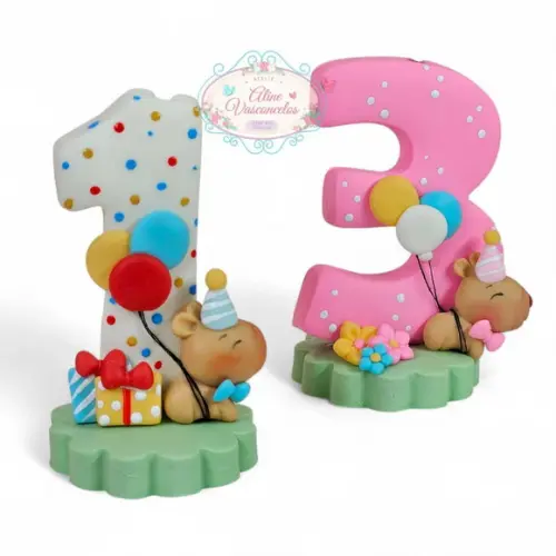 Vela de Aniversário Capivara em Biscuit